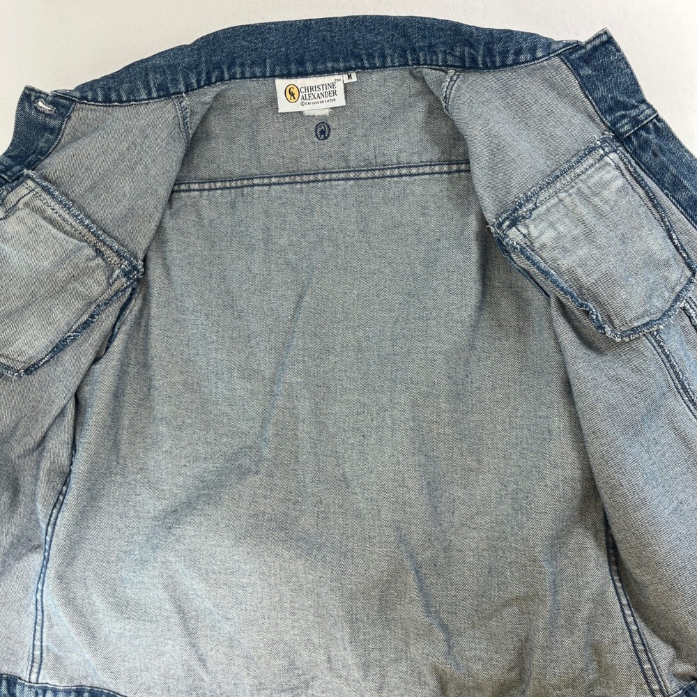 Christine Alexander Denim Vest Blue Jean Size M Rhinestone Bling Cowgirl Western - Picture 4 of 10